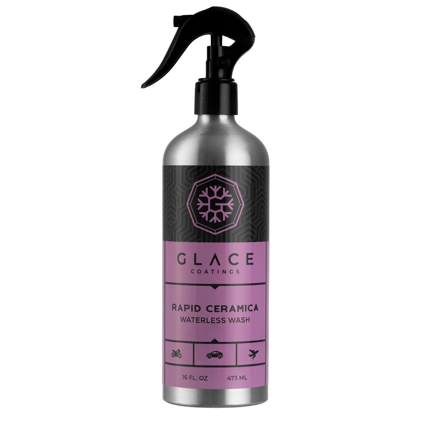 GlaceCoatings Rapid Ceramica aluminum bottle with a purple label and black text