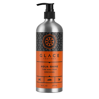 Glace Coatings Aqua Shine bottle with an orange label and black text